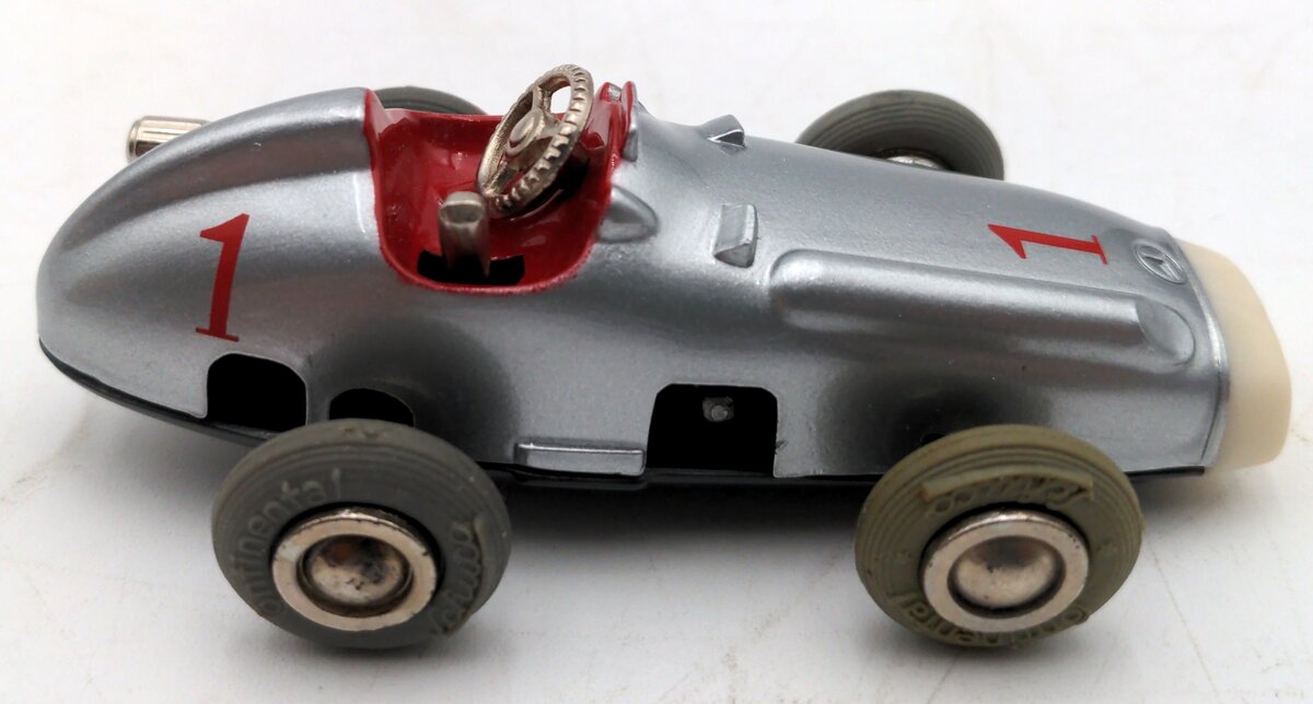 Schuco 1043 Vintage Micro Racer Diecast Wind-Up Mercedes Race Car #5 VG/Box