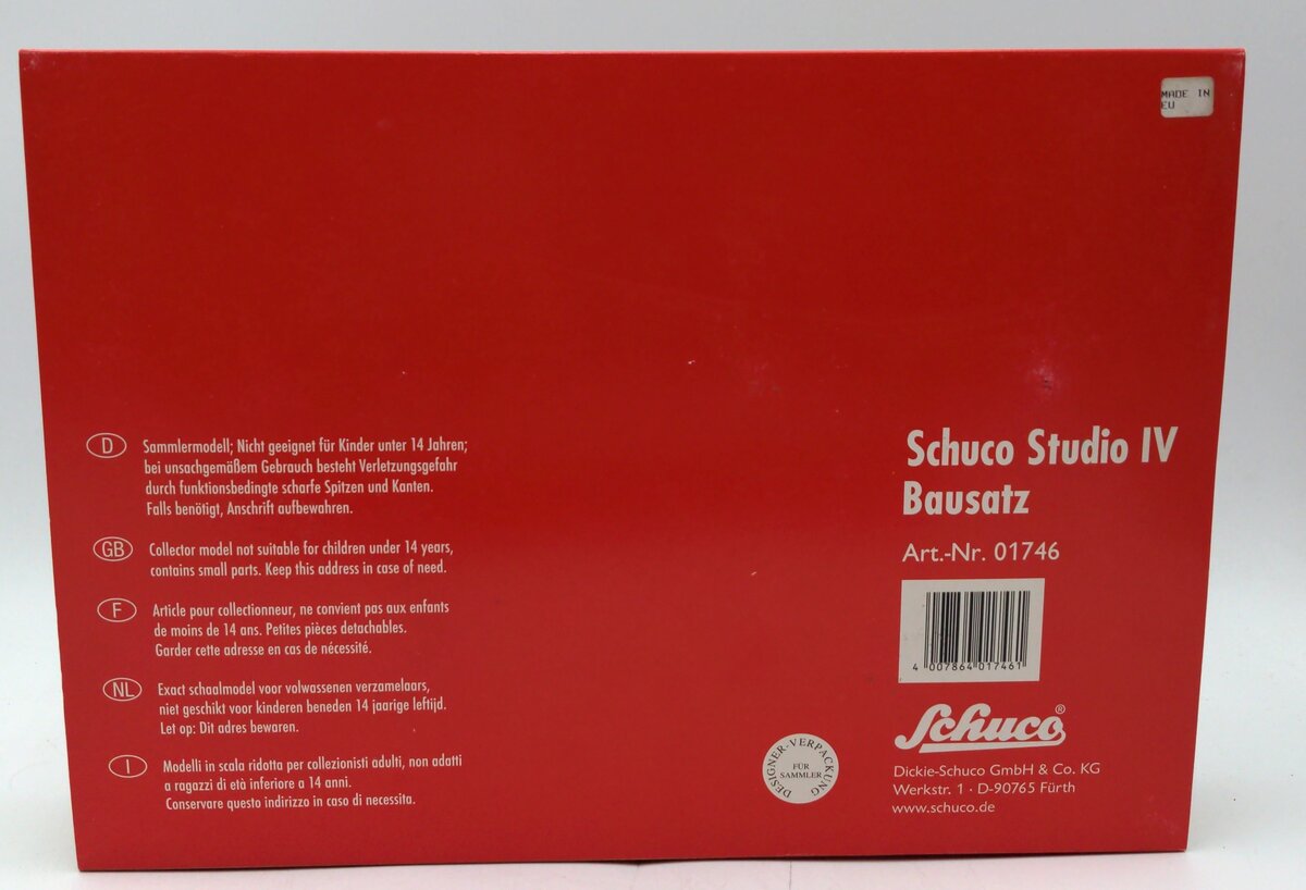Schuco 01746 Tin Lithograph Studio IV Bausatz Wind-Up Car Kit NIB