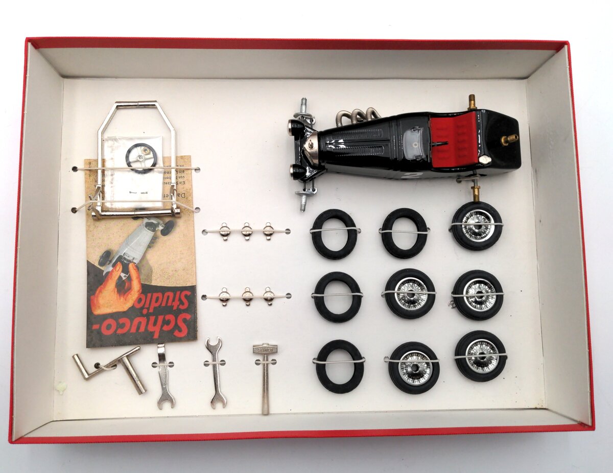 Schuco 06001 Tin Lithograph Studio V Bausatz Mercedes-Benz SSK/L Wind-Up Cat Kit LN/Box