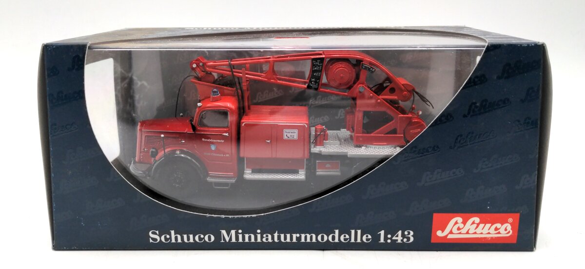 Schuco 03101 1:43 Scale Diecast Mercedes-Benz L6600 Fire Service Crane-Truck NIB