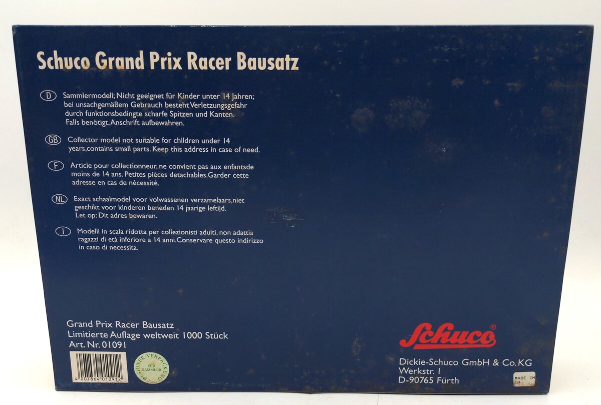 Schuco 01091 Grand Prix Racer Bausatz Wind-Up Car Kit NIB