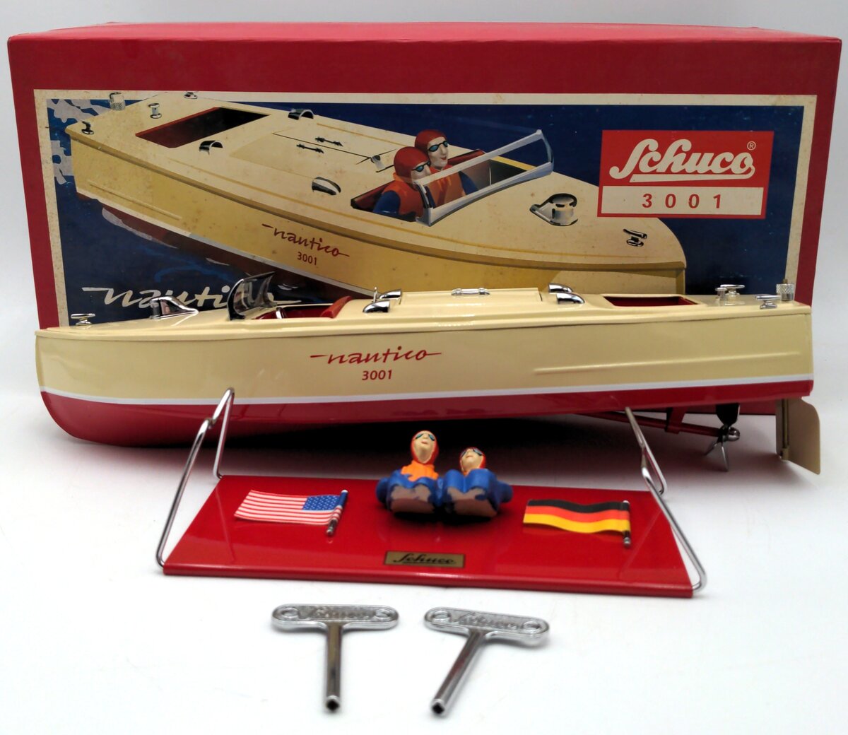 Schuco 01750 Nautico 3001 Cream Colored Wind-Up Ship EX/Box