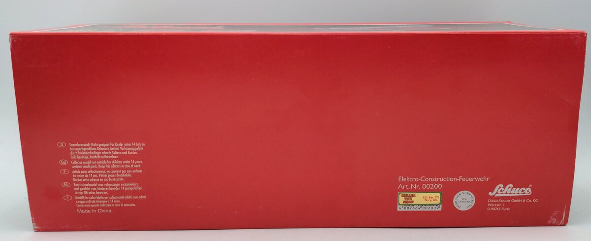 Schuco 00200 1:18 Scale Diecast Elektro-Construction-Feuerwehr NIB