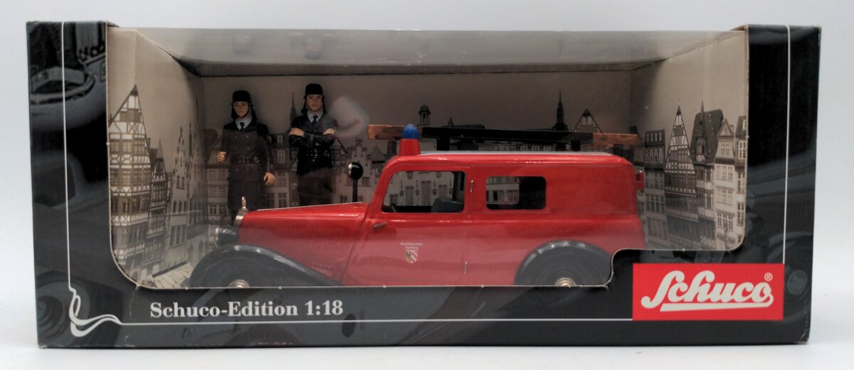 Schuco 00038 1:18 Scale Diecast Mercedes-Benz 170V Firetruck w/ Wooden Ladder MT/Box