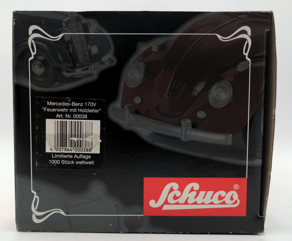 Schuco 00038 1:18 Scale Diecast Mercedes-Benz 170V Firetruck w/ Wooden Ladder MT/Box