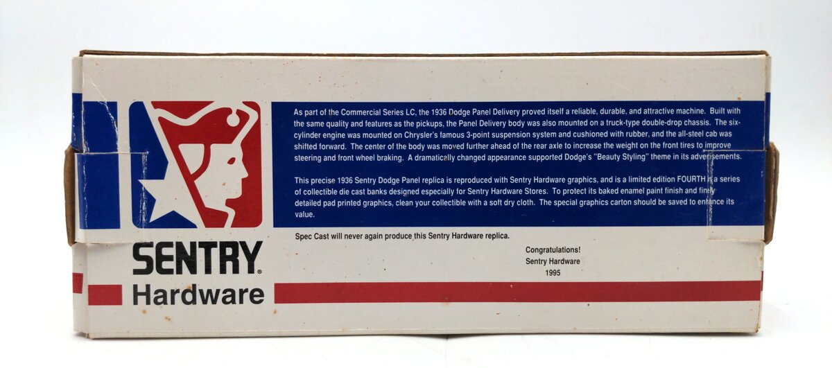SpecCast 74004 1936 Dodge Panel Delivery Sentry Hardware Coin Bank EX/Box