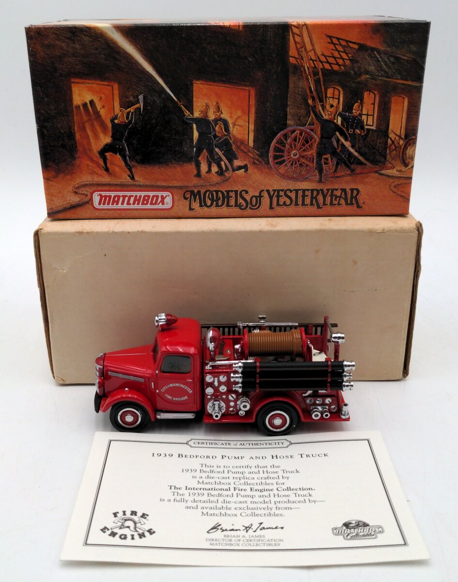 Matchbox YFE17-M 1:43 Scale Diecast 1939 Bedford Pump & Hose Truck NIB