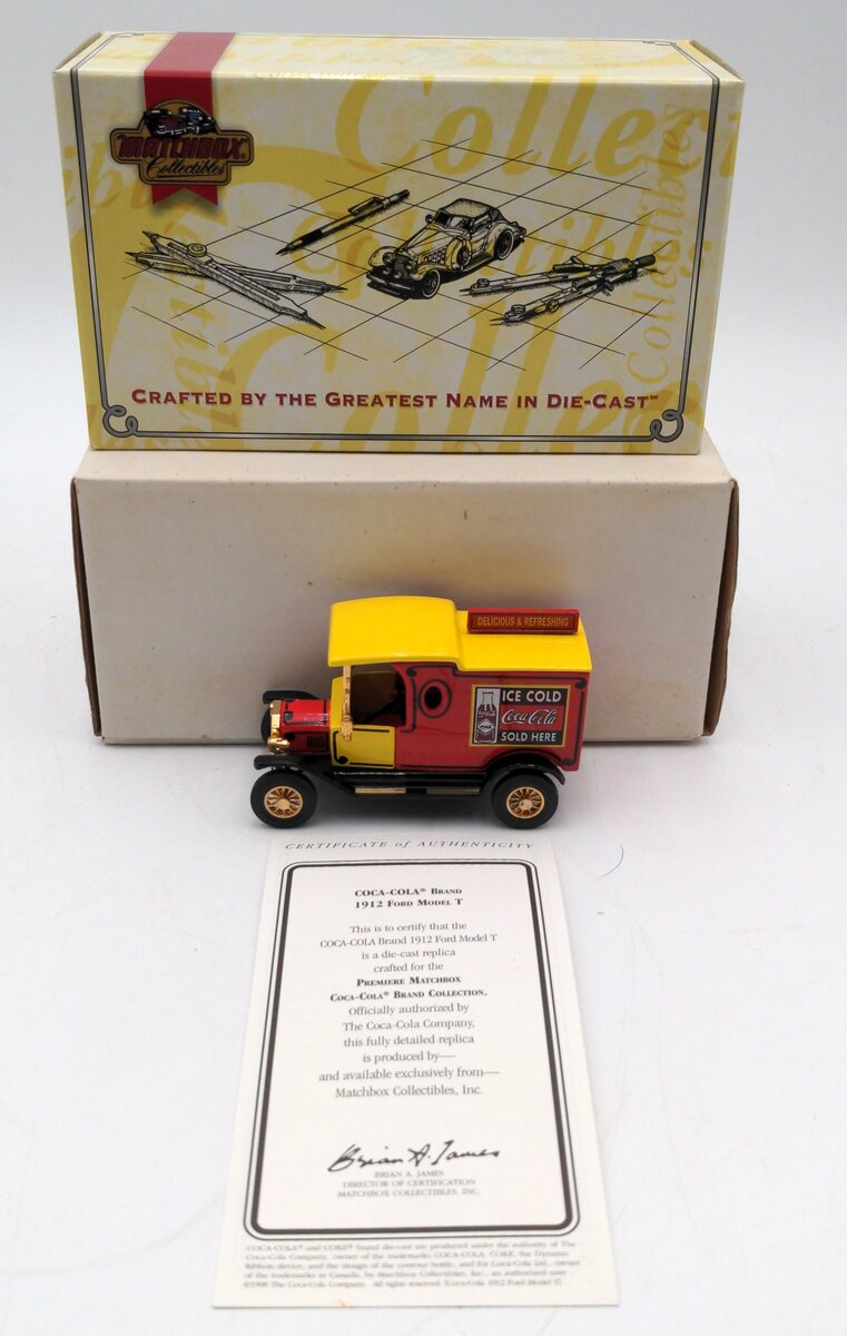 Matchbox YPC04-M 1:43 Scale Diecast 1912 Ford Model T Van - Coca-Cola NIB