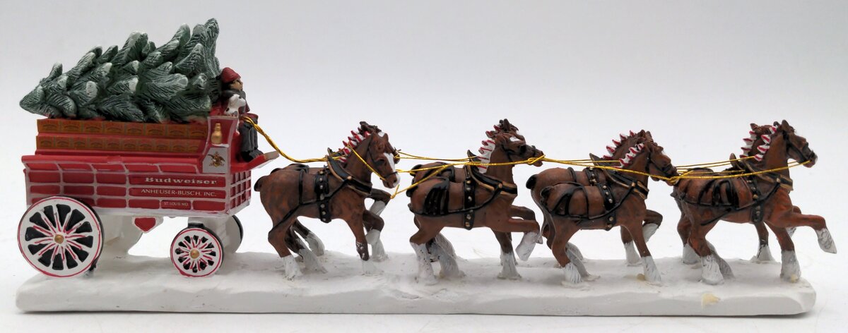 Hawthorne Village B1046 HO Budweiser Delivery Wagon Holiday Village Collection NEW