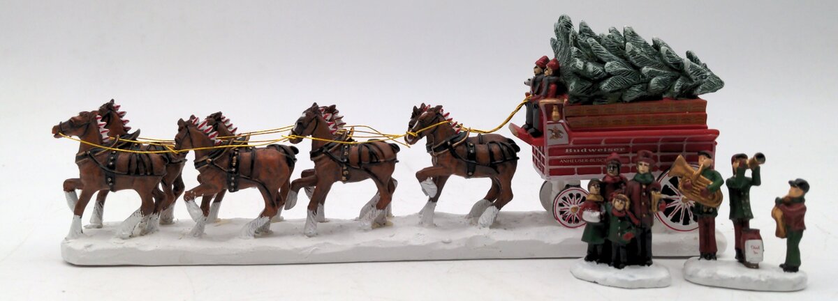 Hawthorne Village B1046 HO Budweiser Delivery Wagon Holiday Village Collection NEW