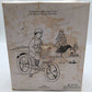 MS374 Clockwork Bicycle Tin Toy Boy On Bike EX/Box