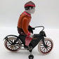 MS374 Clockwork Bicycle Tin Toy Boy On Bike EX/Box