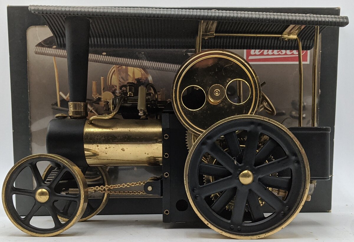 Wilesco D406 Brass & Tinplate Live Steam Tractor VG/Box