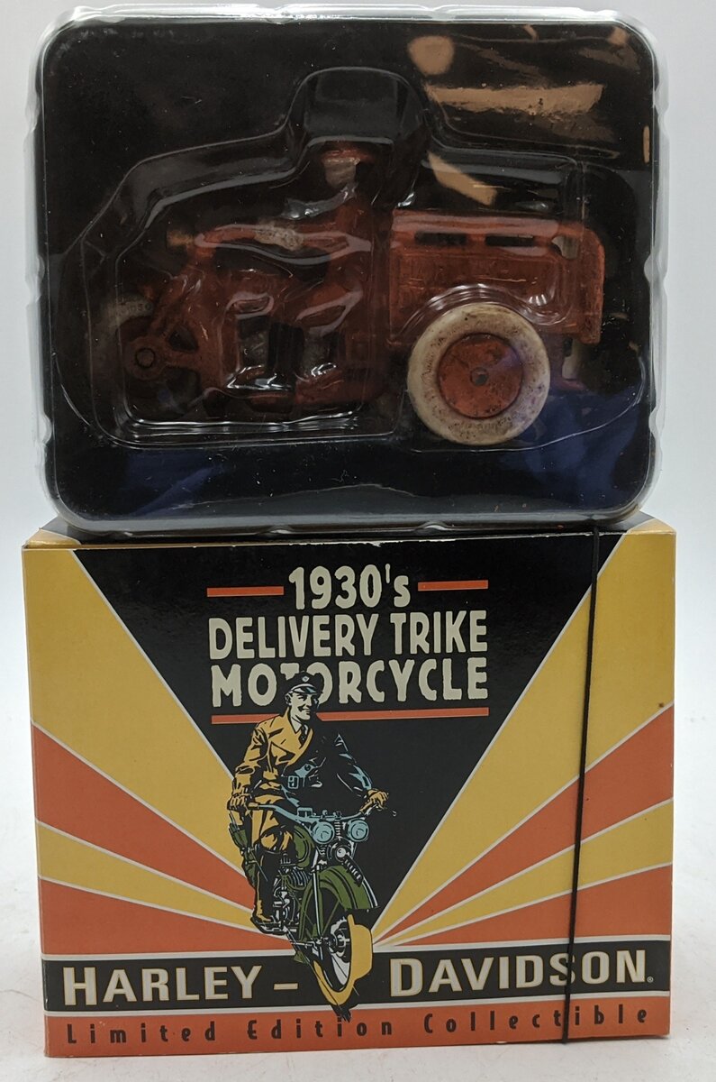 Xonex 12930 Diecast 1930's Delivery Trike Motorcycle Cast Iron Replica NIB