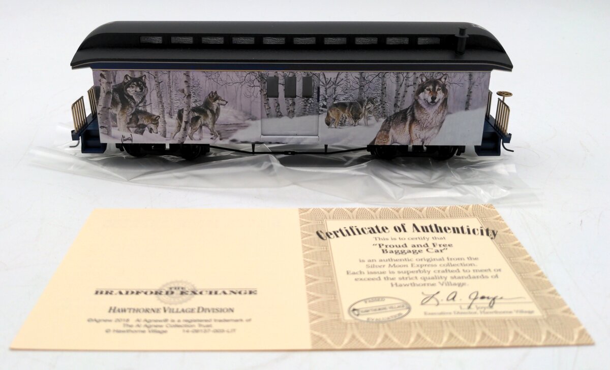 Hawthorne Village HO Moonlight Proud and Free Baggage Car - Silver Moon Express NEW