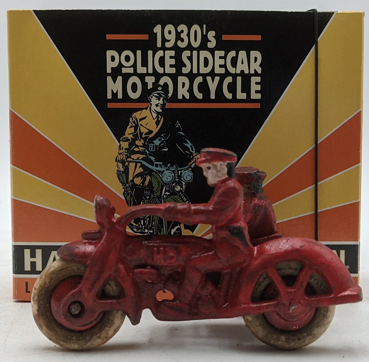 Xonex 12931 Diecast 1930's Police Sidecar Motorcycle Cast Iron Replica NIB