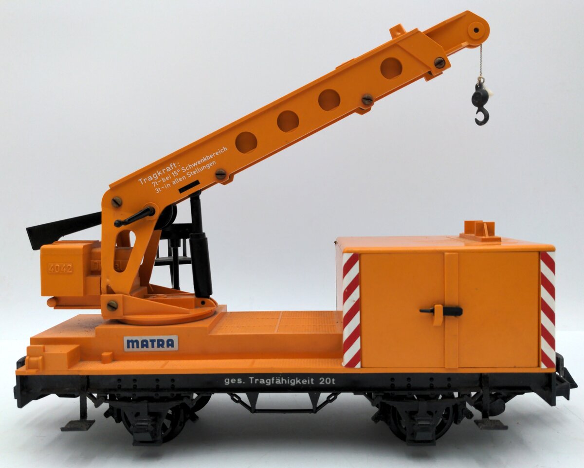 LGB 4042 G Scale Matra Yellow Construction Crane Car EX/Box