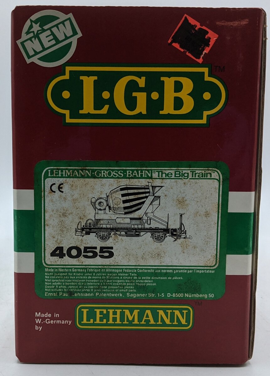 LGB 4055 G Scale LG Beton Flatcar w/Cement Mixer NIB