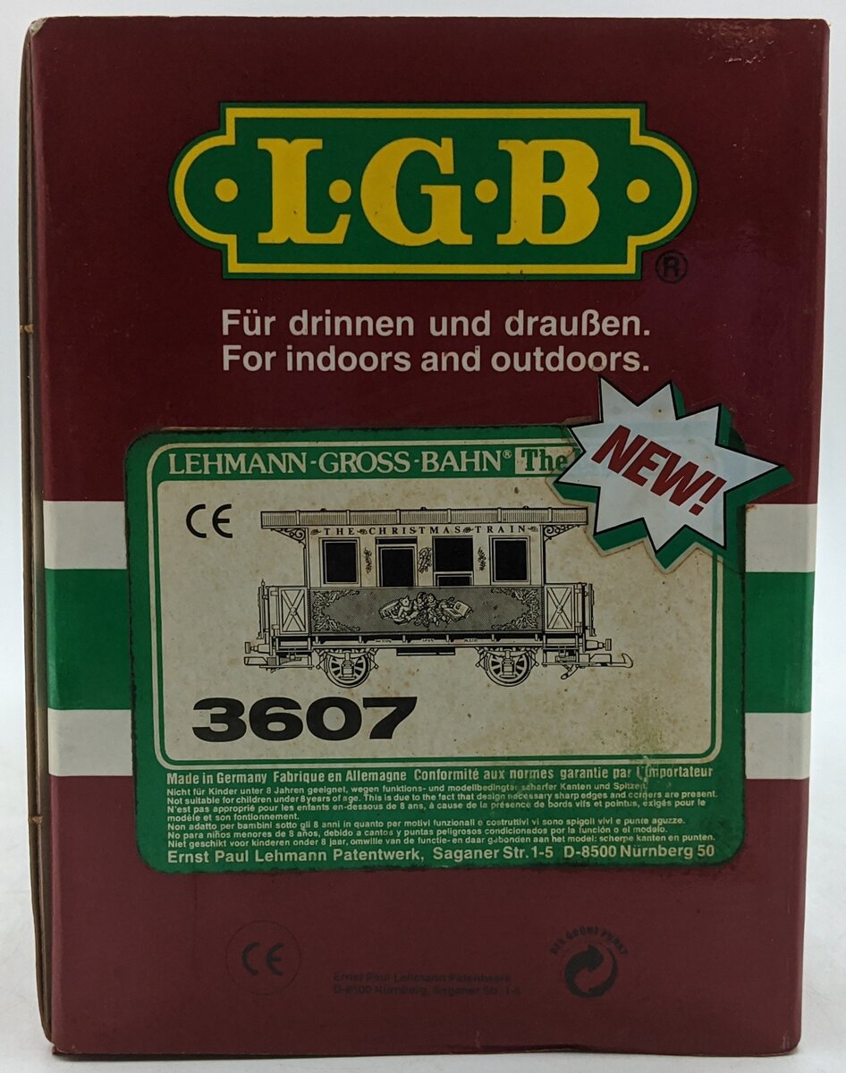 LGB 3607 G Scale The Christmas Train Passenger Car NIB