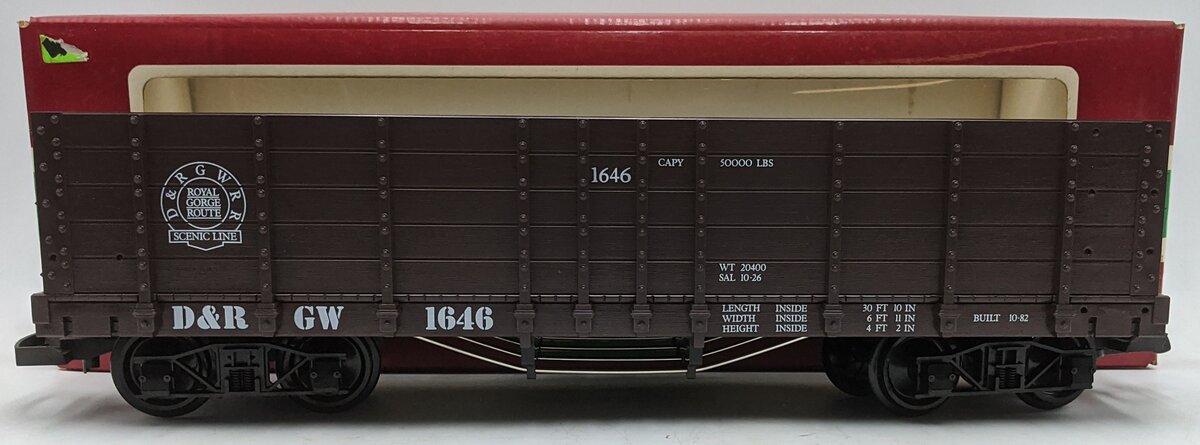 LGB 4073 G Scale Denver & Rio Grande Western High Side Gondola #1646 NIB