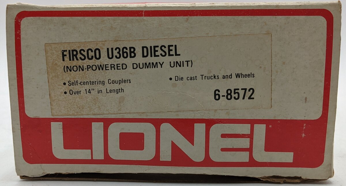 Lionel 6-8572 O Gauge Frisco U36B Diesel Dummy Unit NIB