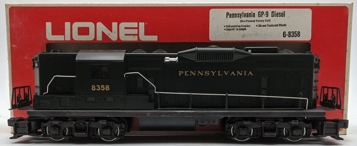 Lionel 6-8358 O Gauge Pennsylvania GP-9 Non-Powered Diesel Locomotive VG/Box