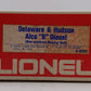 Lionel 6-8253 O Gauge Delaware and Hudson Alco B Unit LN/Box