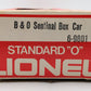 Lionel 6-9801 O Gauge Baltimore & Ohio Sentinel Box Car EX/Box