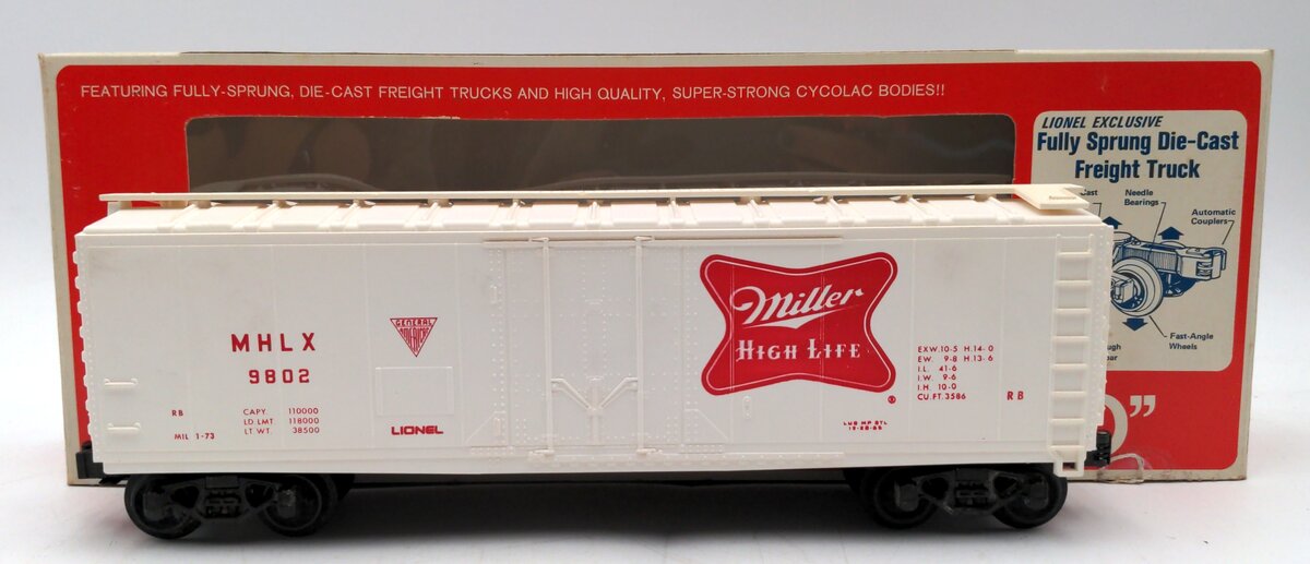 Lionel 6-9802 O Gauge Miller High Life Reefer Car #9802 EX/Box