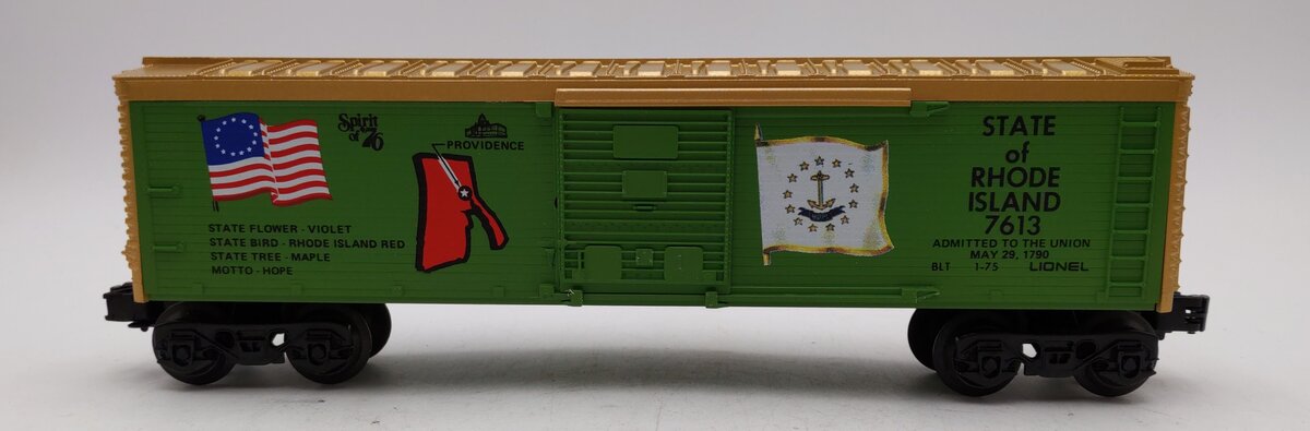 Lionel 6-7613 O Gauge Spirit of 76 State of Rhode Island Boxcar #7613 LN/Box