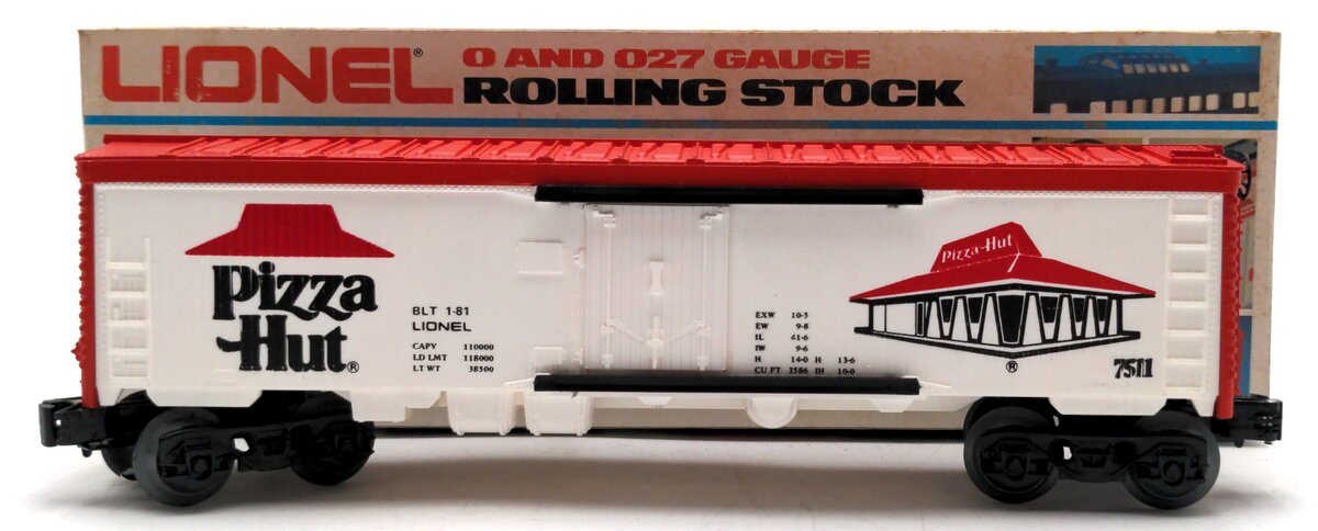 Lionel 6-7511 O Gauge Pizza Hut Refrigerator Car EX/Box