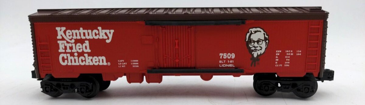 Lionel 6-7509 O Gauge Kentucky Fried Chicken Reefer Car EX/Box