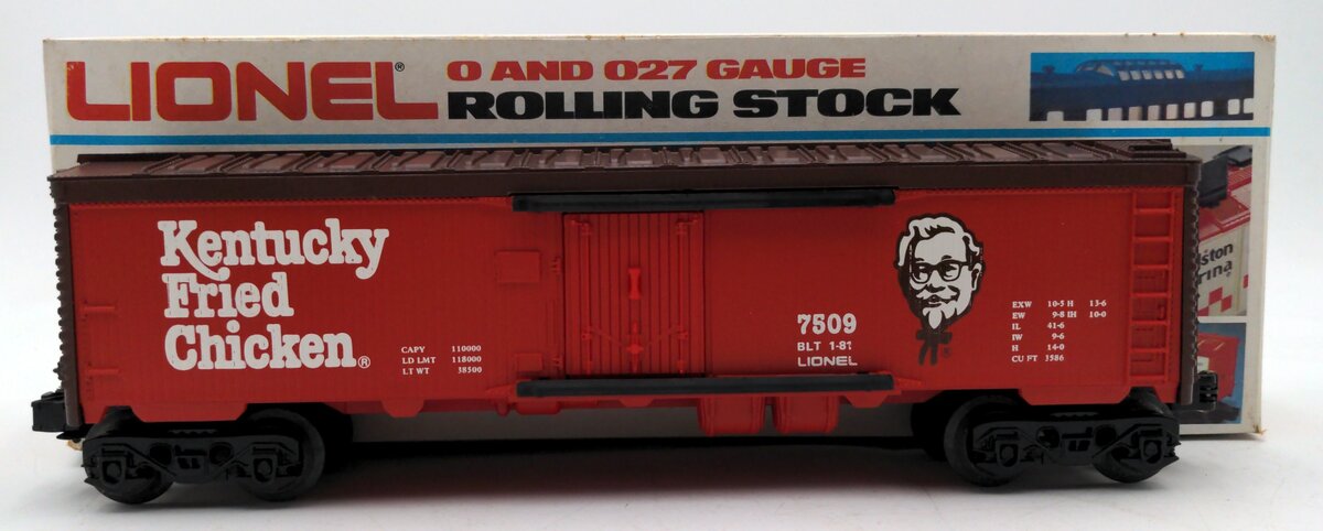 Lionel 6-7509 O Gauge Kentucky Fried Chicken Reefer Car EX/Box