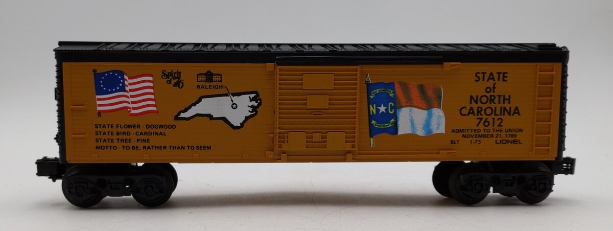 Lionel 6-7612 O Gauge State of North Carolina Boxcar #7612 LN/Box