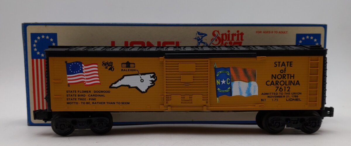 Lionel 6-7612 O Gauge State of North Carolina Boxcar #7612 LN/Box