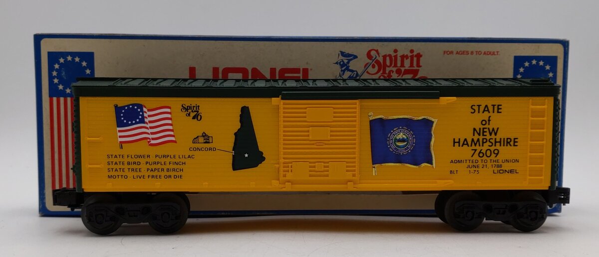 Lionel 6-7609 O Gauge State of New Hampshire Boxcar #7609 LN/Box