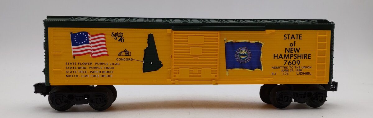 Lionel 6-7609 O Gauge State of New Hampshire Boxcar #7609 LN/Box