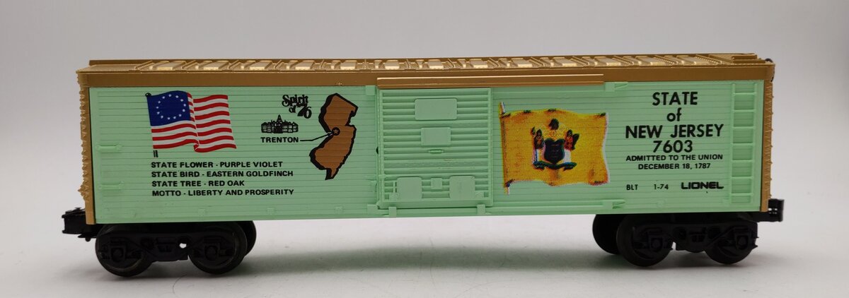 Lionel 6-7603 O Gauge State of New Jersey Boxcar #7603 NIB