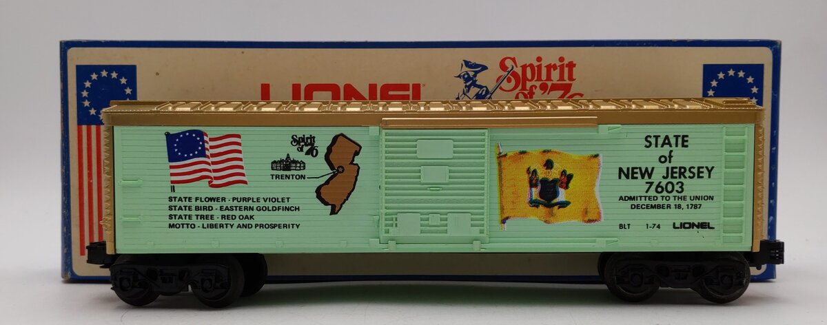 Lionel 6-7603 O Gauge State of New Jersey Boxcar #7603 NIB