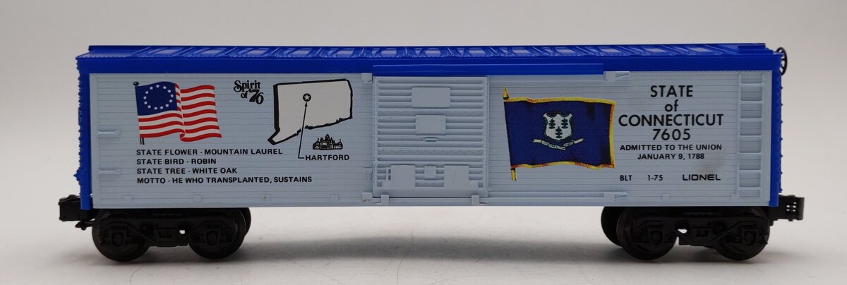 Lionel 6-7605 O Gauge Spirit of 76 State of Connecticut Boxcar #7605 LN/Box