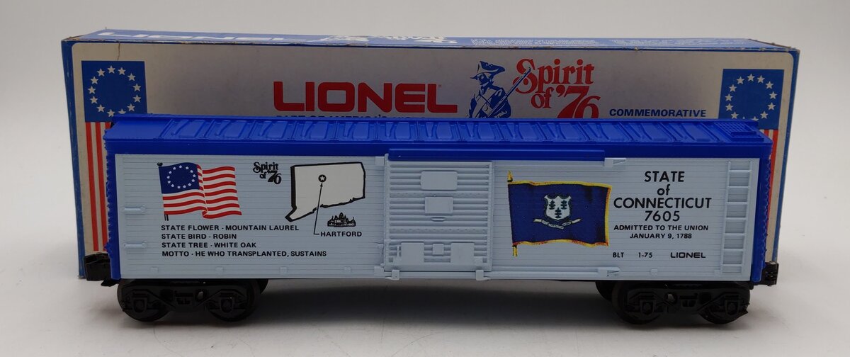 Lionel 6-7605 O Gauge Spirit of 76 State of Connecticut Boxcar #7605 LN/Box