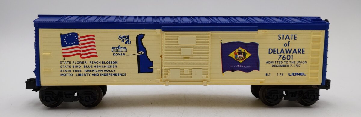 Lionel 6-7601 O Gauge State of Delaware Boxcar LN/Box