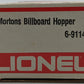 Lionel 6-9114 O Gauge Morton Salt Covered 4-Bay Hopper NIB