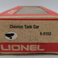 Lionel 6-9153 O Gauge Chevron Single Dome Tank Car EX/Box