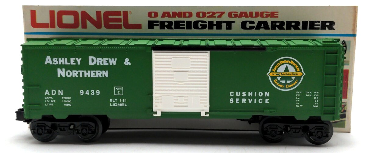 Lionel 6-9439 O Gauge Ashley Drew & Northern Boxcar LN/Box
