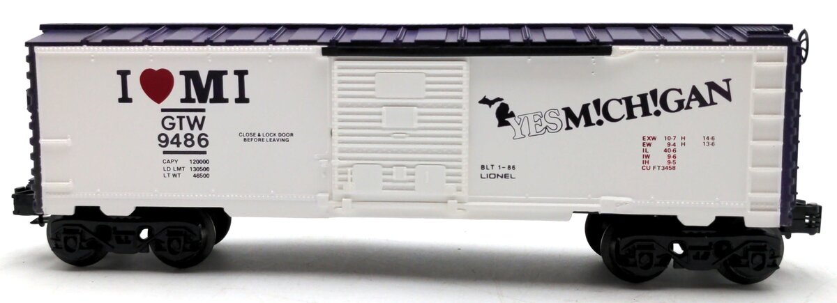 Lionel 6-9486 O Gauge I Love Michigan Boxcar #9486 LN/Box