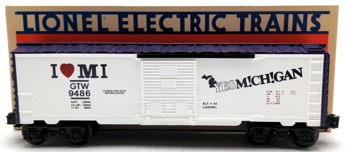 Lionel 6-9486 O Gauge I Love Michigan Boxcar #9486 LN/Box