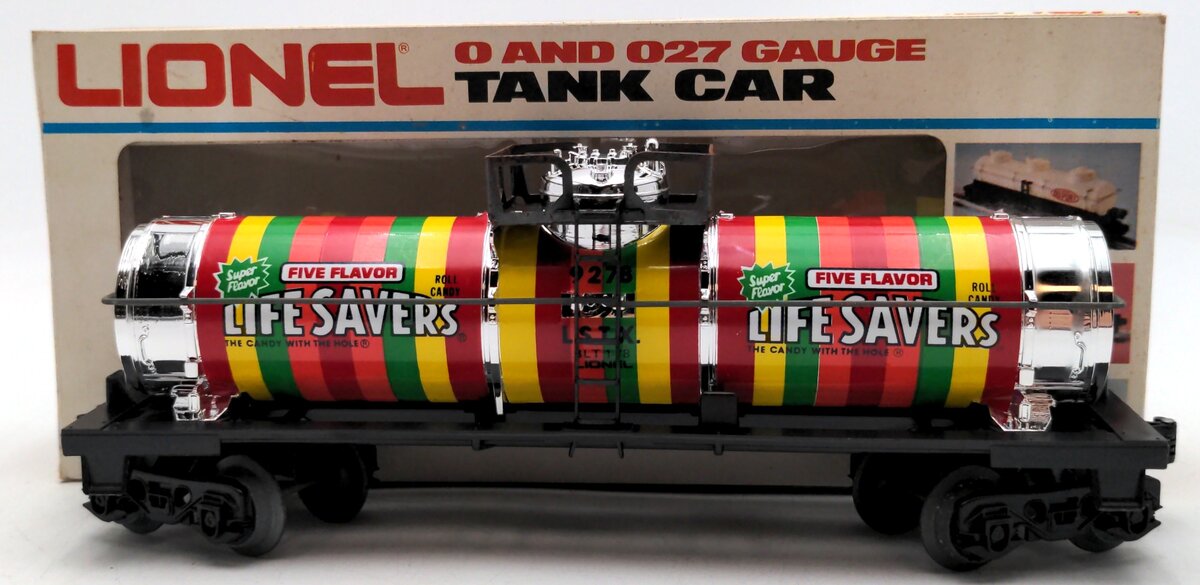 Lionel 6-9278 O Gauge Lifesavers Chrome Plated Single Dome Tank Car VG/Box