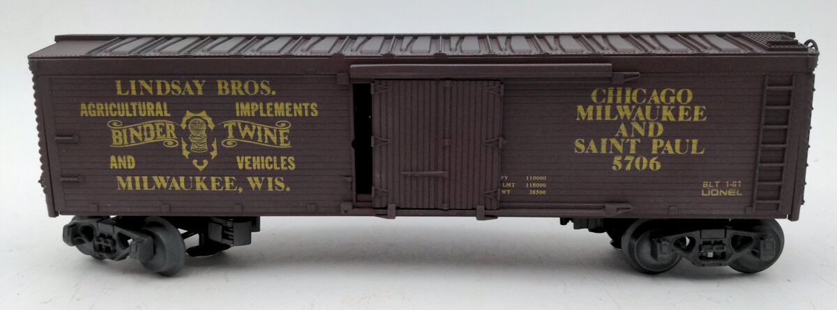 Lionel 6-5706 O Gauge MILW Lindsay Bros. Binder & Twine Reefer EX/Box