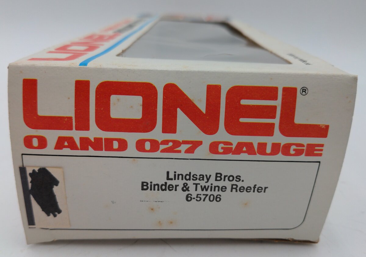 Lionel 6-5706 O Gauge MILW Lindsay Bros. Binder & Twine Reefer EX/Box
